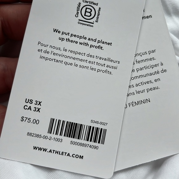 NWT Athleta Crossover White Ruched Top Size 3X. - Picture 6 of 7